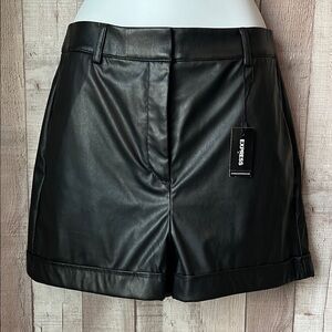 NWT Black Faux Leather Shorts by Express